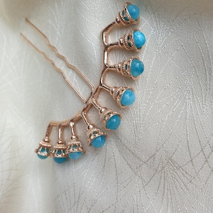 Hair pin, blue agate hairpin