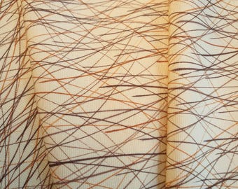 Vintage Kimono Silk Fabric: Beige Crepe, Japanese Textile