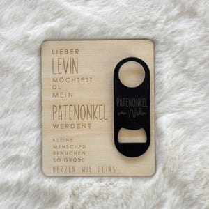 padrino | Padrino | Idea regalo | Domanda | Targa in legno personalizzata con apribottiglie | Richiesta del Padrino | Battesimo