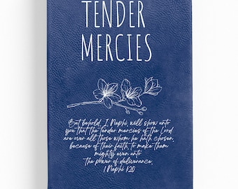 Tender Mercies Blank Journal, LDS Book Of Mormon Study Journal, Gratitude Journal, Christmas Gift, Ministering Sister Gift, Beautiful Gift