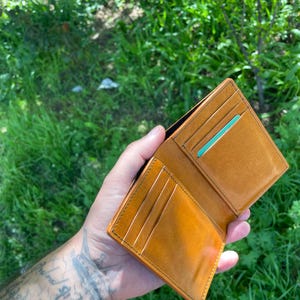 Cartera de cuero unisex, regalo de aniversario para él y para ella, cartera plegable, cartera hecha a mano, personalización gratuita, regalo para él, regalo para ella,