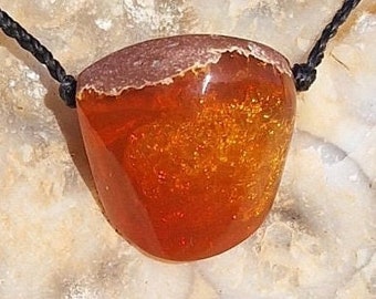 Mezezo fireopal macramè necklace