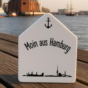 Greetings from Hamburg – Raysin – Decor House – Handmade – White – Northern Lights – Hometown Love – Maritime – Scandinavian – Gift Idea – Hamburg Fan – Home Accessory – Unique