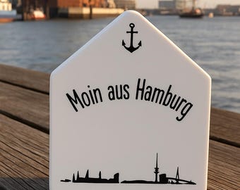 Greetings from Hamburg – Raysin – Decor House – Handmade – White – Northern Lights – Hometown Love – Maritime – Scandinavian – Gift Idea – Hamburg Fan – Home Accessory – Unique