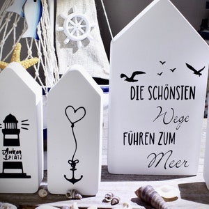 Mediterrane Deko, Ostseedeko, Strandhaus, Ankerplatz, Ankerdeko, Ich will Meer, schöne Wege führen zum Meer, Möwendeko, Leuchtturmdeko, Häuserdeko mit Urlaubsstimmung, Ferienstimmung, Urlaub am Meer