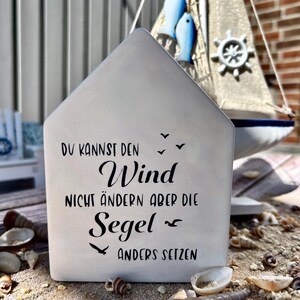 Maritime decorative house made of Raysin | Handmade coastal decoration with saying | Nordic living | Gift idea for Baltic and North Sea lovers