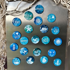 Fridge magnet - maritime - unique - Baltic Sea lover - in the north - souvenir - gift - order - magnet - blue - handmade - diy