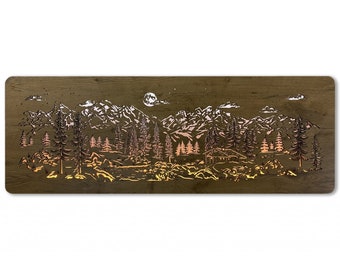 Mountain Cabin LED Mural 120cm x 40cm Applique Murale à Piles Applique Durable Ampoule LED Luminaire Dimmable