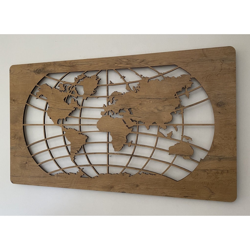 Dimable Map Light LED Mural world Map 110 Cm X 60 Cm With Battery, Wall Light, Wall Lamp ...