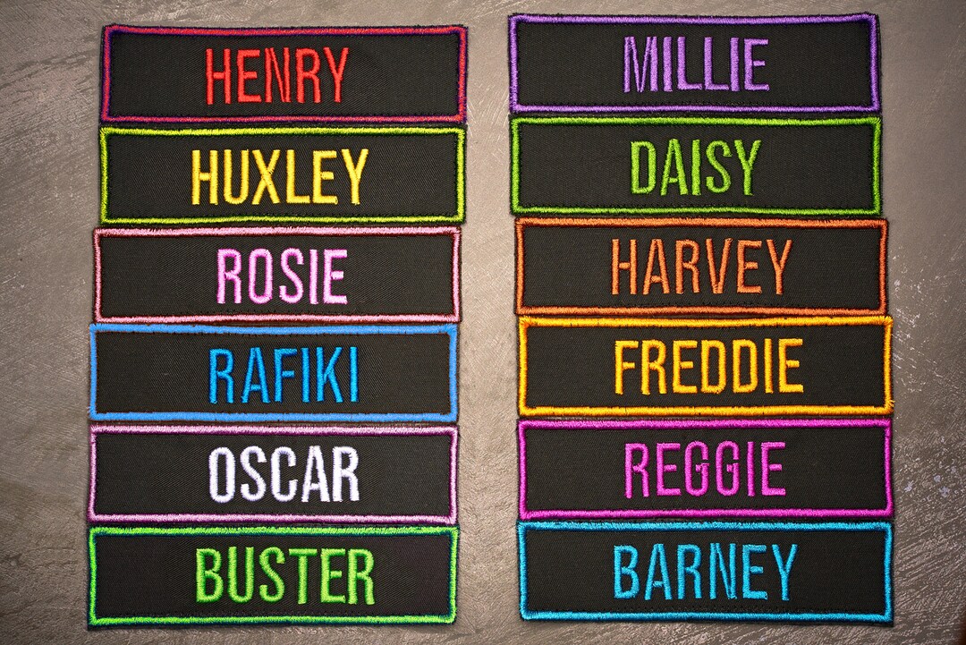 Custom Embroidered Dog Harness Patches, Personalised Patch for Dogs