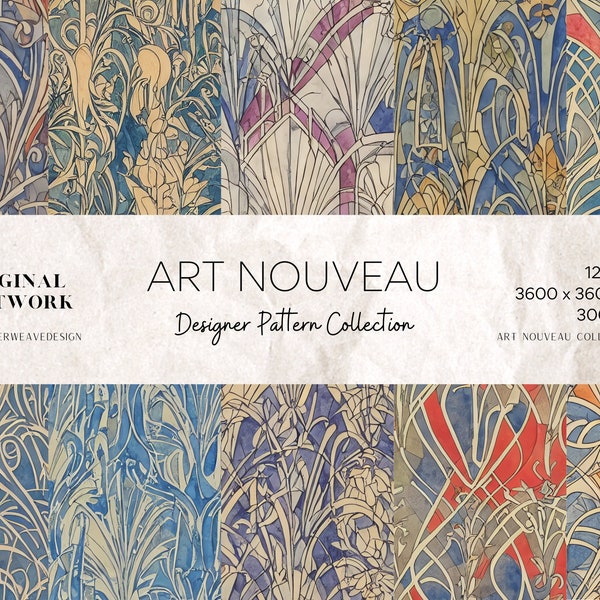 Wallpaper Art Nouveau - Etsy