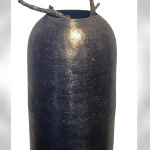 Große Metall Vase | Höhe 34cm | Minimalistische Wohn Deko | Industrial & Skandi Stil | Statement Vase | Trockenblumen Deko