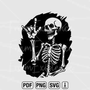 Skeleton Love Sign SVG: Gothic Halloween Cricut File (Digital Download)