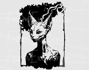 Gatto Sphynx SVG: file di taglio Cricut (download digitale)