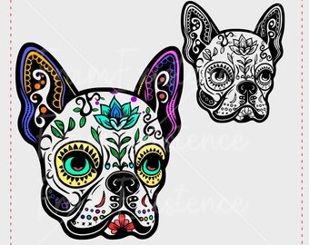 Pug Sugar Skull layered svg | Sugar Skull Clipart | Dog svg | Pug Svg | Sugar Skull png | Pug Clipart | layered svg | Sublimation svg