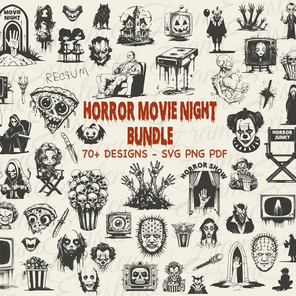 Horror Movie Night svg Bundle, spooky season svg, horror svg, gothic svg, witchcraft svg, skull svg, halloween svg, horror png, gothic png