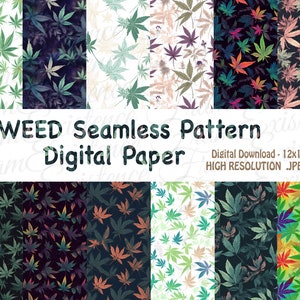 Cannabis Seamless Pattern Bundle, fabric printing Commercial Use,Marijuana Seamless File, Weed digital paper, Cannabis paper,Marijuana PARTY