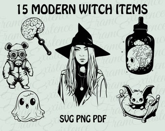 Moderne Hexen Mama SVG Bundle: Gothic mystische Designs (digitaler Download)
