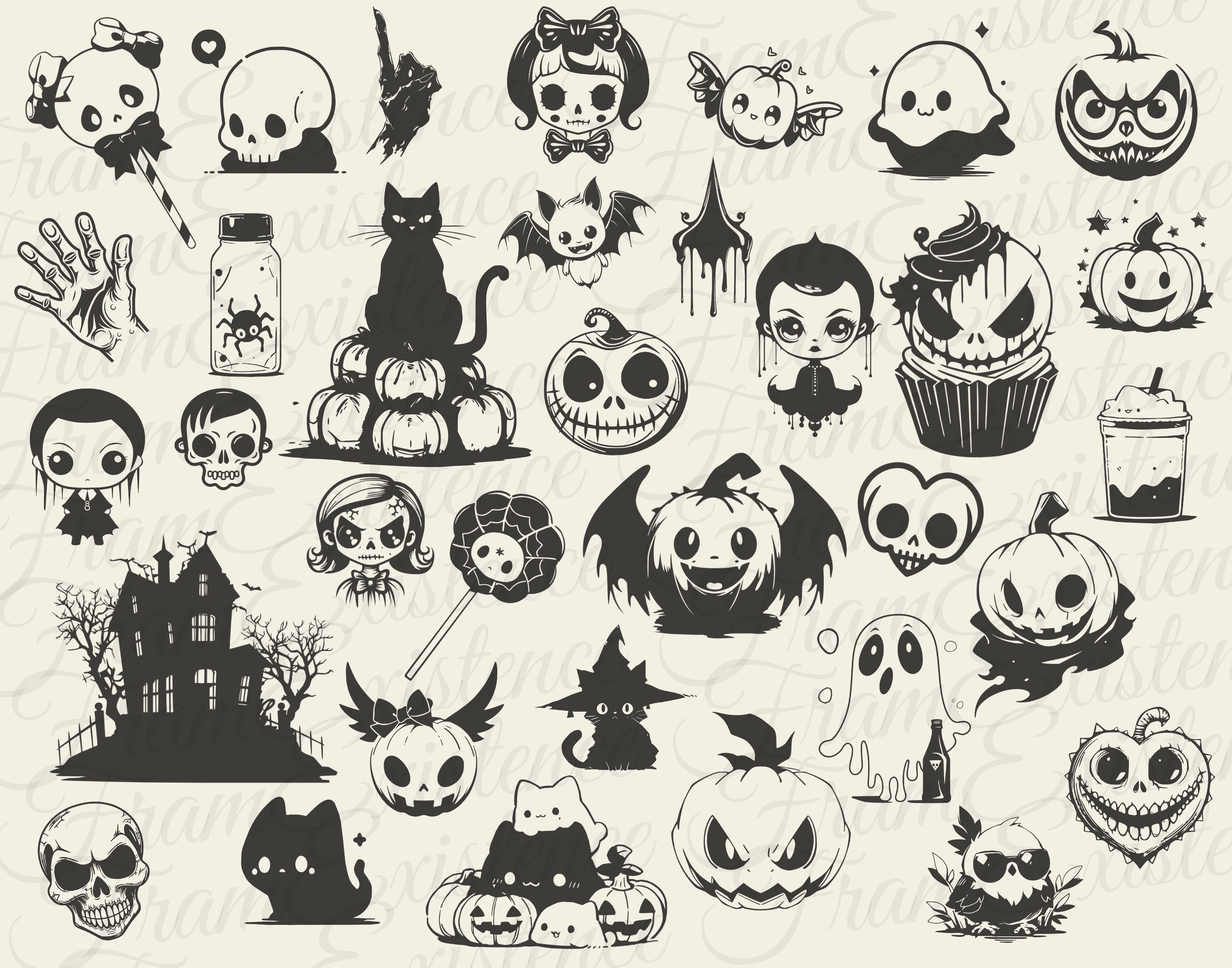 Cute Halloween Svg Bundle, Autumn Svg, Witch Svg, Cat Svg, Ghost Svg