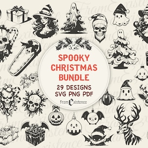 Spooky Christmas Svg Bundle, Gothic Christmas svg, Alternative Dark Christmas, Witchy Christmas SVG files, Spooky Christmas svg