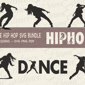Pacote Hip Hop Dance SVG - Música Svg - Silhueta de dança - Arquivos de corte SVG - Pacote de dança SVG - Clipart de dança - Arquivo de corte de dança - Vetor de dança