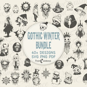 Gotisk vinter SVG-paket, mörka juldesigner - (PNG, SVG-filer) - Kommersiellt bruk