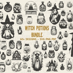 Witch Potions svg Bundle, witch svg, gothic svg, magic svg, mystical svg, witchcraft svg, pagan svg, pagan png, mystical png