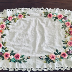 Hand embroidered tablecloth