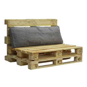 Ensemble de coussins de palette Coussins de palettes Meubles Carden Coussins en velours côtelé Meubles loft 120x80 120x60 120x40 60x40 Gris 120x40