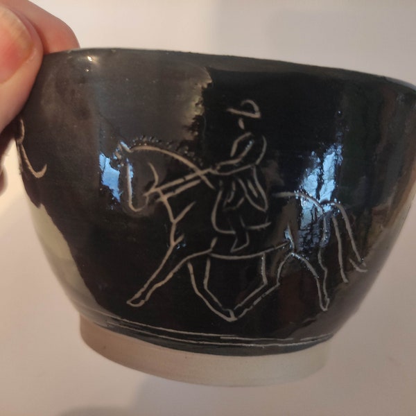 Keramik Schüssel, Bowl mit Pferdemotiven 5.5