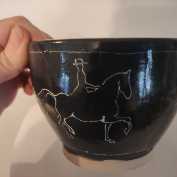 Keramik Schüssel, Bowl mit Pferdemotiven 5.4