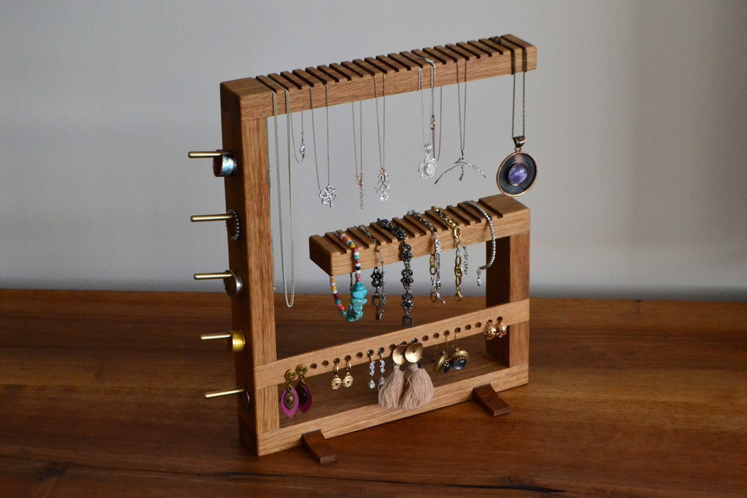 Wooden Desktop Jewelry Organizer Necklace Bracelet Ring and Etsy
