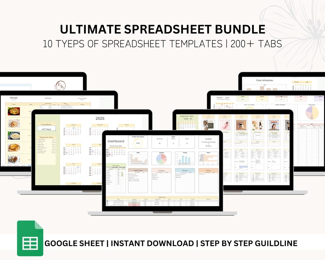 Ultimate Spreadsheet Planner Bundle: Budget, Life, Business (digital ...