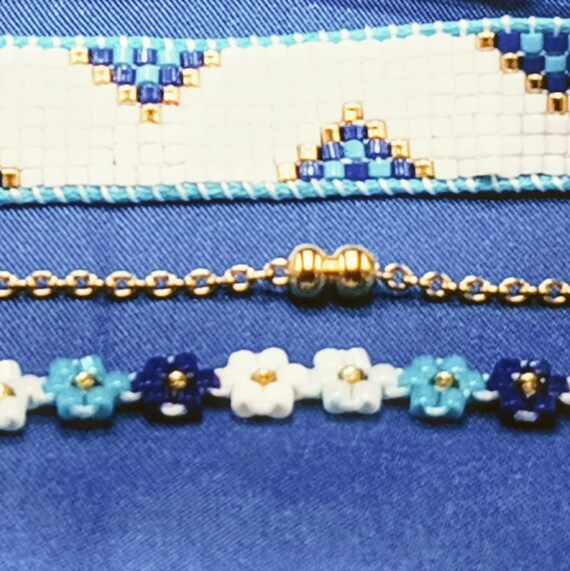 Bracelet Moorea Long Bleu - Bijoux fantaisie faits main