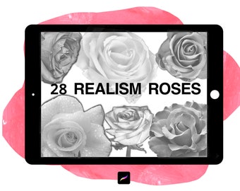 28 Procreate Realism Rosen Tattoo Stempel