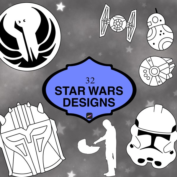 32 designs Star Wars procréés