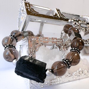 Triple Protection Bracelet: Black Tourmaline, Smoky Quartz & Hematite
