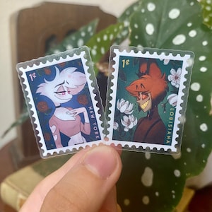 Bloemen Hazbin Locale Stamps - doorzichtige vinylstickers