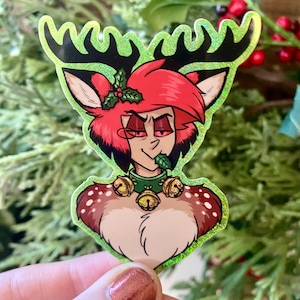 Slay Bells - Alastor holographic vinyl sticker