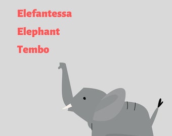 Digital Download - Elephant languages graphic
