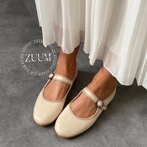 Beys Ballerina Shoes, Mary Jane Shoes, Women Shoes, Vintage Women Shoes, Beige Shoes