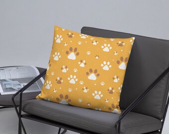Pawprint Pillow Paw accent throw Personalized Pet sitter gift