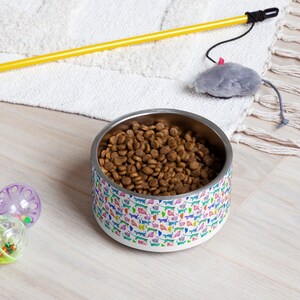 Cat Food Bowl Watercolor Cat Water Dish Multi cats bowl Cat lover cat gift