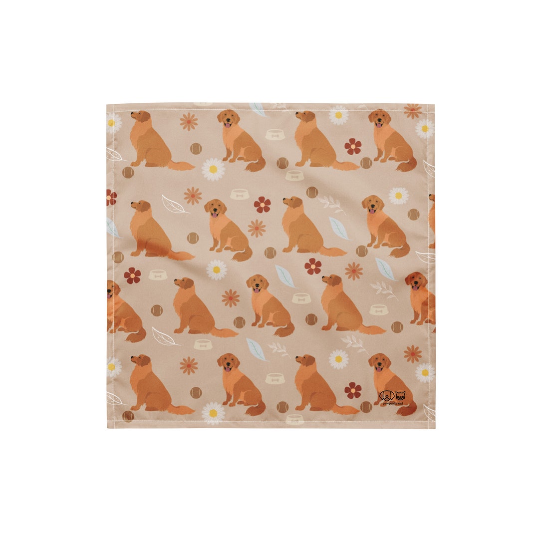 Golden Retriever Bandana Dog Scarf Personalized Retriever Lover Gift Etsy