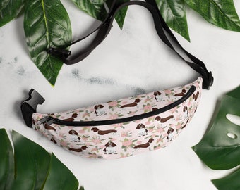 Springer Spaniel Fanny Pack Cocker Spaniel Dog Walking crossbody Treat pouch Pet waste bag Personalized spaniel lover gift