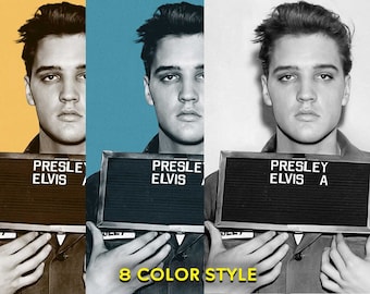 Elvis Presley Print / Foto ufficiale dell'esercito di Elvis Presley 1958 / Colori retrò / Stampa di qualità premium