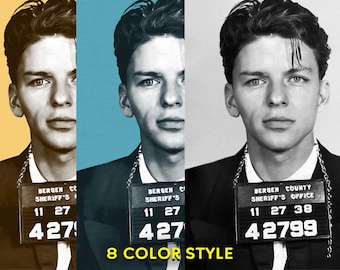 Frank Sinatra Print | Frank Sinatra Mug Shot 1938 | Black and White | Retro Style | Premium Quality Print