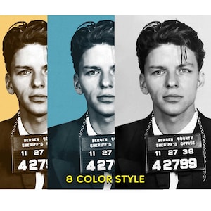 Frank Sinatra Print / Frank Sinatra Mug Shot 1938 / Blanco y Negro / Estilo Retro / Impresión de Calidad Premium
