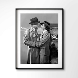 Casablanca Print | Humphrey Bogart and Ingrid Bergman in Casablanca 1942 | Iconic scene | Vintage | Premium Quality Print
