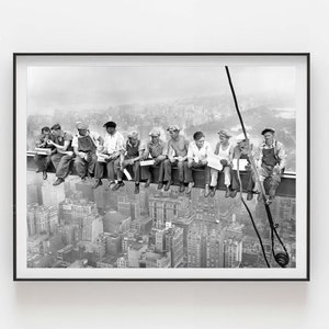 Charles C. Ebbets Print | Lunchtime Atop a Skyscraper 1932 | The construction of the Rockefeller Center in New Yor | Premium Print